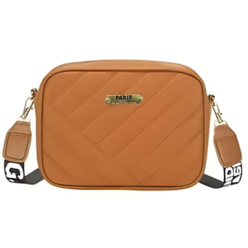 Brown Quilted Crossbody Bag for Women | PU Leather Camera Bag with Adjustable Strap