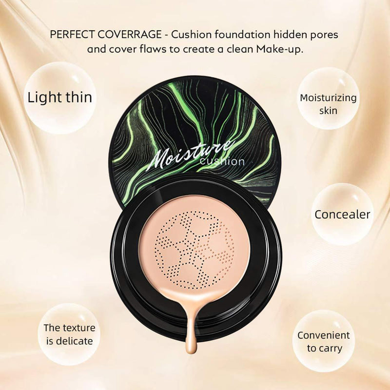 SUNISA 3-in-1 Air Cushion CC & BB Cream | Waterproof Moisturizing Foundation with Sponge thumbnail 2