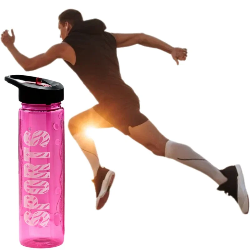 Pink Stylish Water Sport Bottle 1000ml with Straw