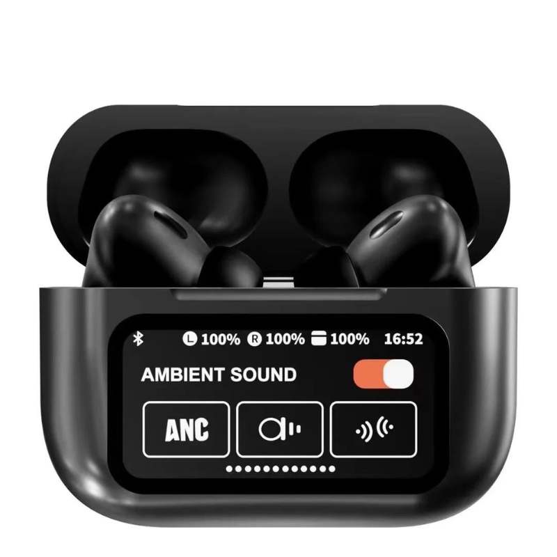 Black A9 Pro ANC Bluetooth 5.4 Wireless Earbuds with Smart…