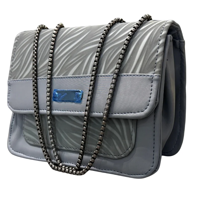 Luxury Women’s Shoulder Bag in Grey Faux Leather for…