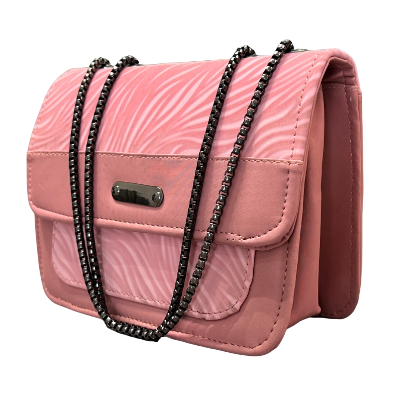 Luxury Women’s Shoulder Bag in Pink Faux Leather for…