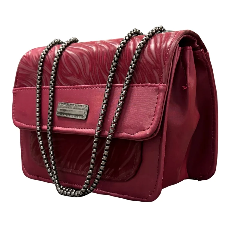 Luxury Women’s Shoulder Bag in Maroon Faux Leather for…