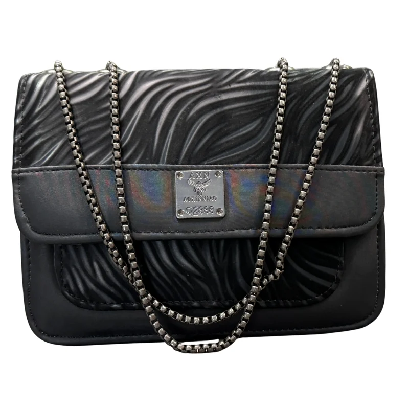 Luxury Women’s Shoulder Bag in Charcoal Black Faux Leather…