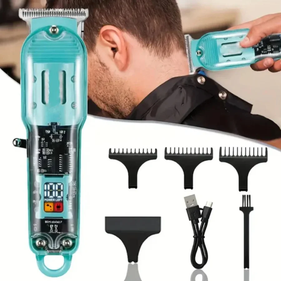 Transparent LCD Electric Hair Trimmer
