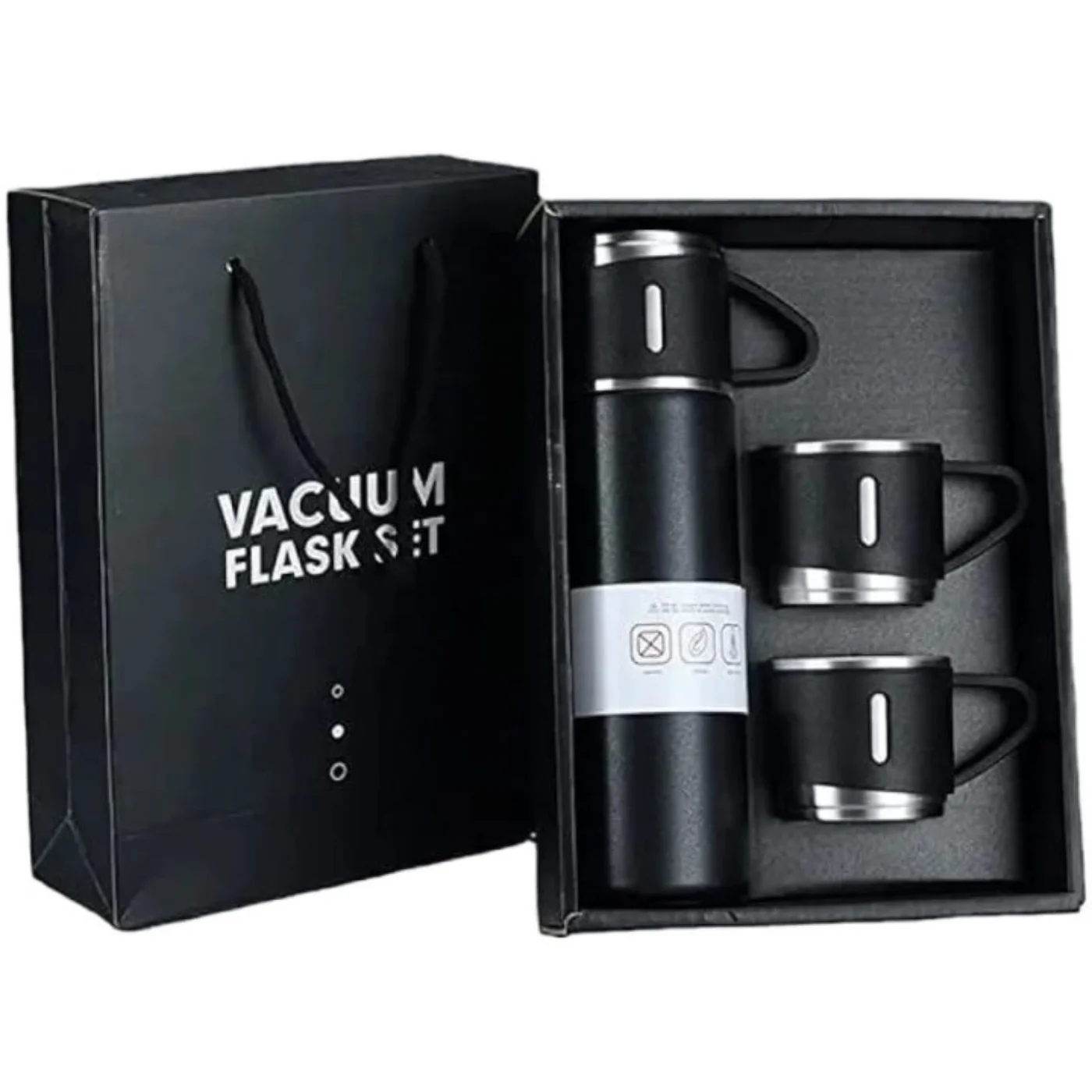 3 Cup 500ML Double-Layer Stainless Steel Vacuum Flask Set