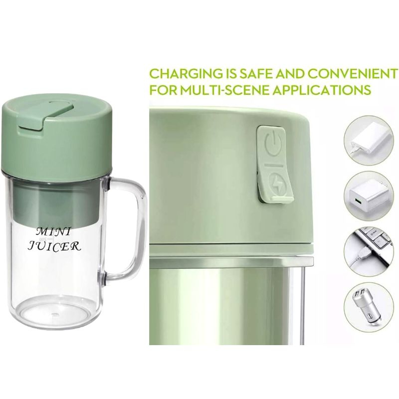 Crusher Juicer 2-in-1 Mini Portable Blender | USB Rechargeable | 6-Blade High-Speed Juicer | Random Color