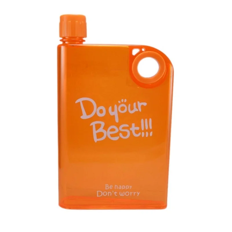 Orange Ultra Slim Notebook Style Water Bottle 380ml