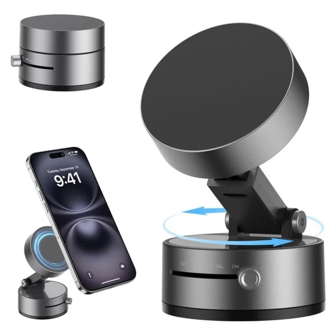 Magnetic Wireless Phone Holder with Foldable Suction Grip…
