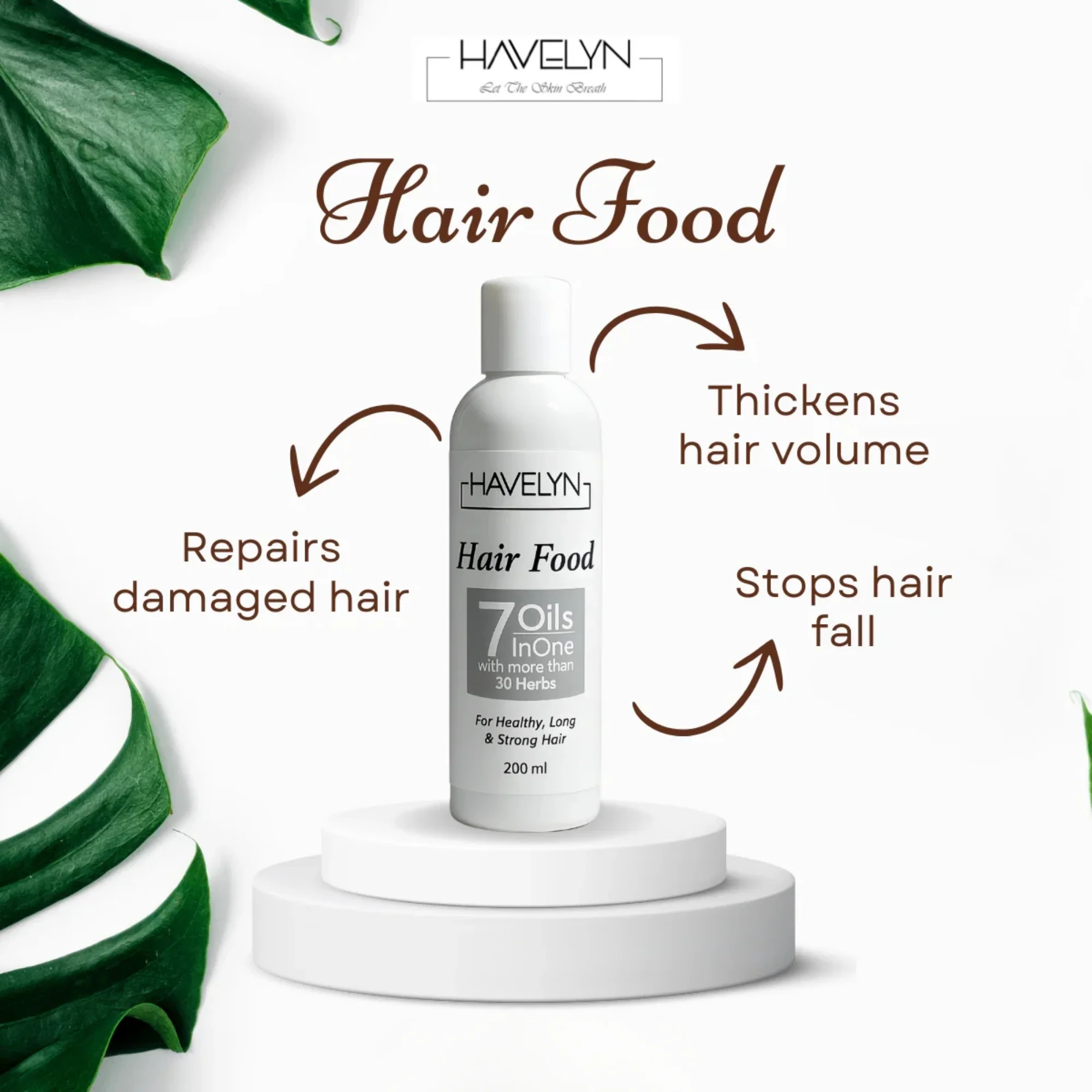 Havelyn Hair Food Oil 200ml | 7 Oils & 30+ Herbal Extracts for Strong & Healthy Hair