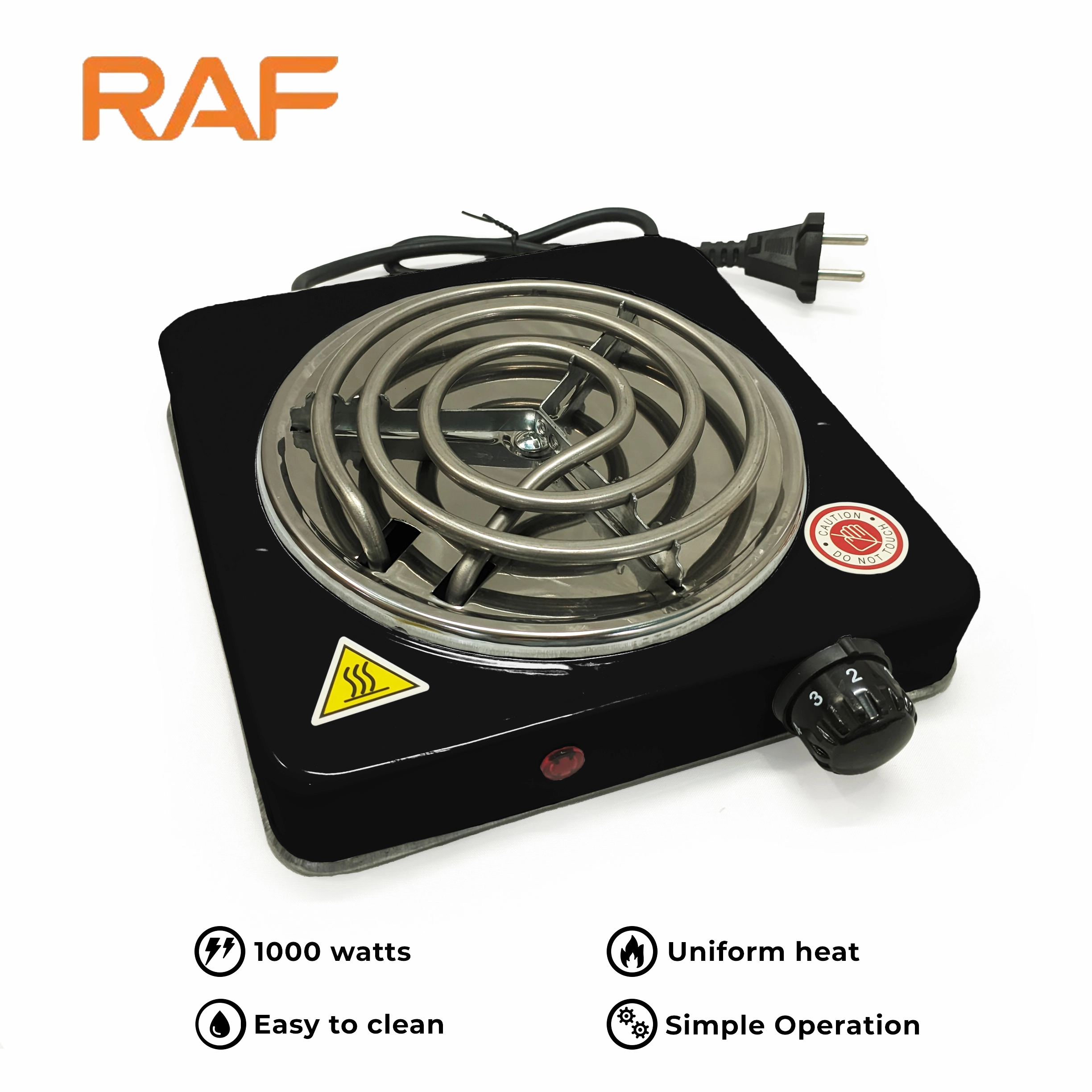 Black RAF R.8010B Electric Stove Hot Plate and Cooker with…