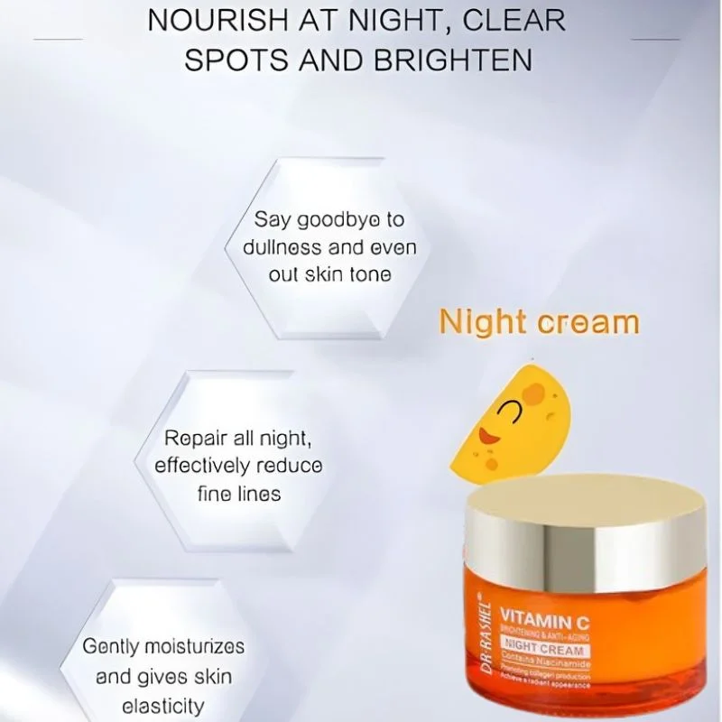 Dr. Rashel Vitamin C Brightening & Anti-Aging NIGHT Cream | Deep Repair & Skin Renewal Moisturizer (50 g) | Imported thumbnail 4