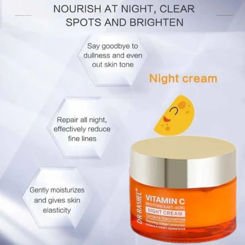 Dr. Rashel Vitamin C Brightening & Anti-Aging NIGHT Cream | Deep Repair & Skin Renewal Moisturizer (50 g) | Imported thumbnail 5