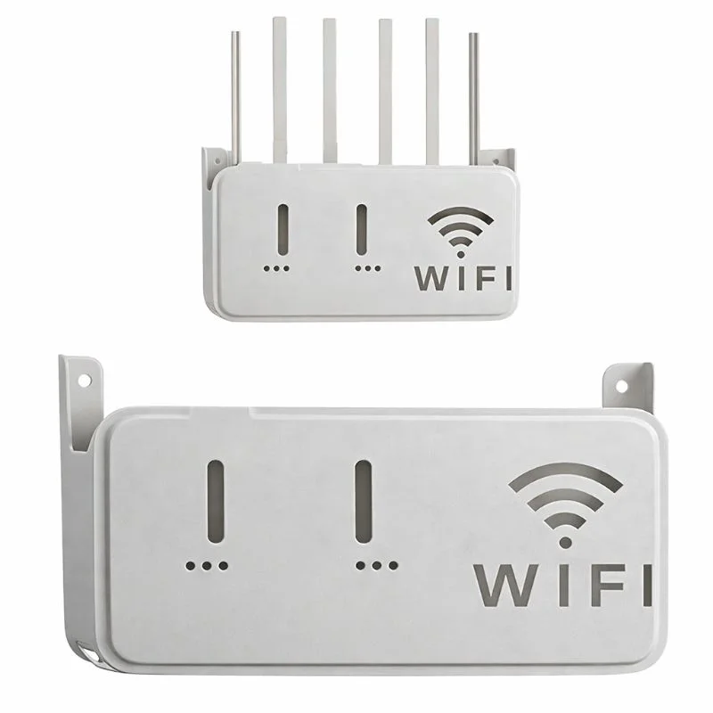 Light Gray WiFi Router Storage Box & Wall Mount Shelf…