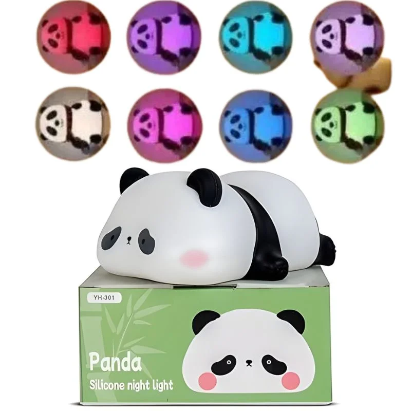 Cute Panda  Soft Silicone LED Animal Bedside Lamp