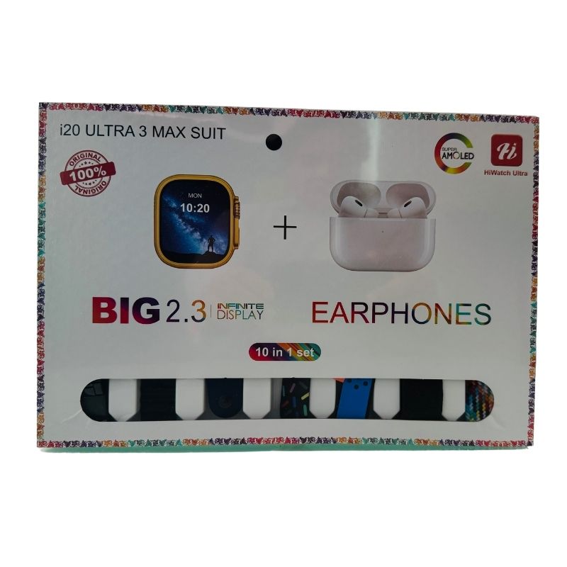 i20 Ultra Max Suit Smartwatch & Earbuds Combo