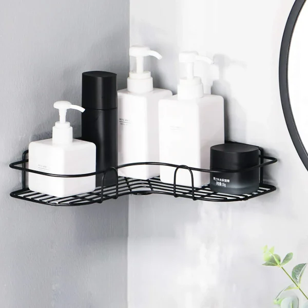 Wall Corner Rack | Multipurpose Kitchen & Bathroom Corner Organizer | Metal Wall Mount Storage Rack thumbnail 4