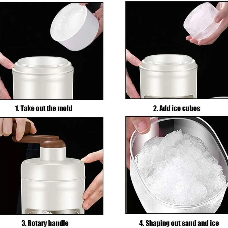 Portable Manual Ice Shaver  | Snow Cone & Slush Maker | Stainless Steel Blades | Ice Shaving Machine for Home, Kitchen & Camping thumbnail 3