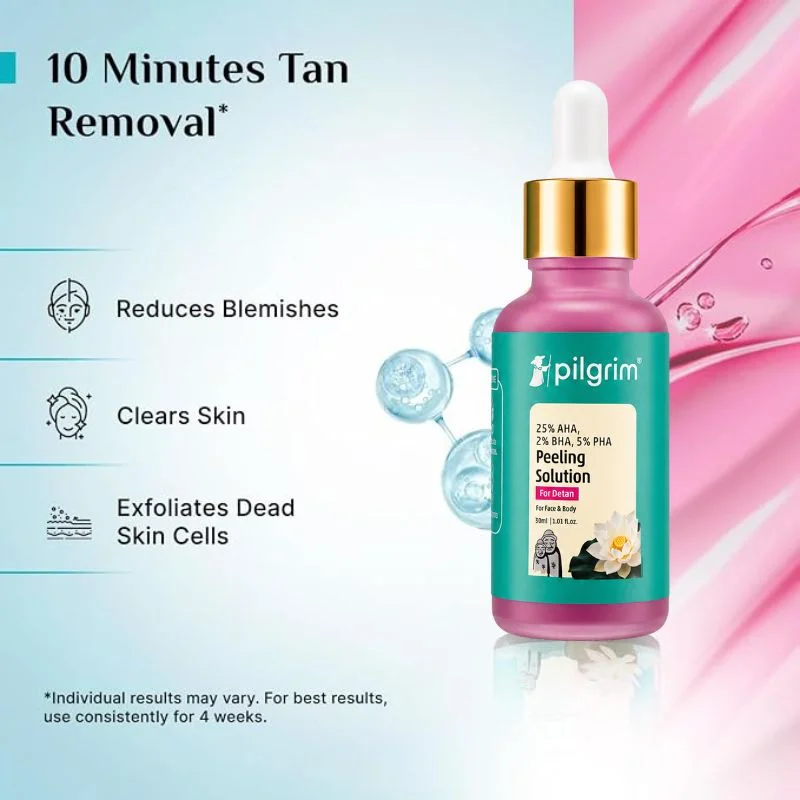 Pilgrim Peeling Solution | Weekend Facial Peel for Deep Cleansing & Exfoliation | Radiant & Even-Toned Skin | For Men & Women | 30ml thumbnail 6