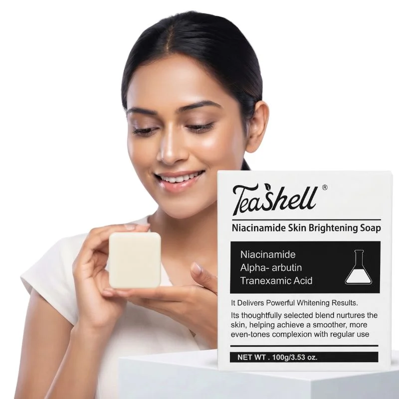 TeaShell Niacinamide Skin Brightening Soap | Face & Body Brightening Bar with Niacinamide, Alpha Arbutin & Tranexamic Acid | Deep Cleansing Formula | For Men & Women | 100g thumbnail 5