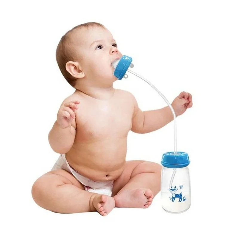 Hands-Free Baby Feeding Bottle  | BPA-Free Anti-Colic Baby Milk Bottle with Silicone Straw | Leak-Proof Standard Neck Bottle |240ML thumbnail 7