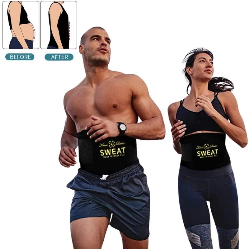 Waist Trimmer Belt for Men & Women | Adjustable Sweat Belt for Workout & Gym | Tummy Support & Body Shaper | Free Size | Pack of 1 thumbnail 3