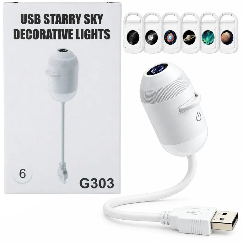2-in-1 USB Galaxy Star Projector Night Light